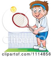 Poster, Art Print Of Happy Man Playing Tennis