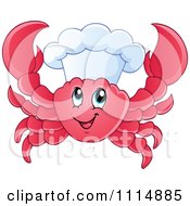 Clipart Happy Chef Crab Royalty Free Vector Illustration by visekart