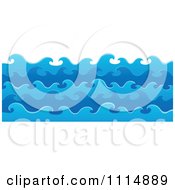 Poster, Art Print Of Blue Ocean Waves In Layers