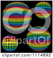 Poster, Art Print Of Rainbow Colored Disco Ball Spheres On Black