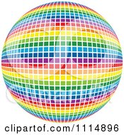 Poster, Art Print Of Rainbow Colored Disco Ball Sphere 1