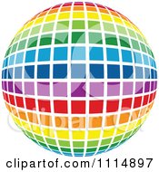Poster, Art Print Of Rainbow Colored Disco Ball Sphere 2