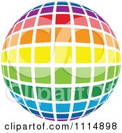 Poster, Art Print Of Rainbow Colored Disco Ball Sphere 3