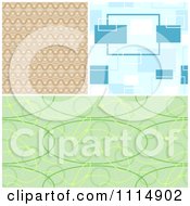 Seamless Tan Blue And Green Background Patterns