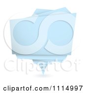 Clipart Pastel Blue Origami Paper Banner Royalty Free Vector Illustration