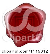 Clipart Red Wax Seal Stamped With A Shield Symbol Royalty Free Vector Illustration