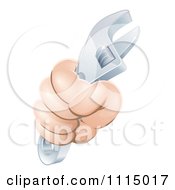Poster, Art Print Of Worker Hand Holding A Wrench