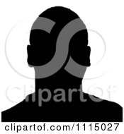 Clipart Black Silhouetted Mans Silhouette From The Shoulders Up Royalty Free Vector Illustration