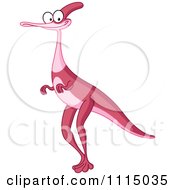 Clipart Cute Duckbill Dinosaur Smiling Royalty Free Vector Illustration