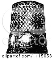 Clipart Vintage Black And White Sewing Thimble 2 Royalty Free Vector Illustration