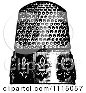 Clipart Vintage Black And White Sewing Thimble 1 Royalty Free Vector Illustration