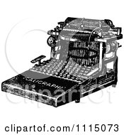 Clipart Vintage Black And White Typewriter Royalty Free Vector Illustration