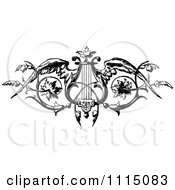 Poster, Art Print Of Vintage Black And White Winged Harp Or Lyre