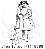Poster, Art Print Of Vintage Black And White Girl Dragging Her Doll