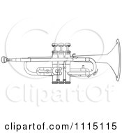 Clipart Outlined Trumpet Royalty Free Vector Illustration by djart