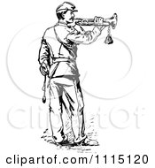 Poster, Art Print Of Vintage Black And White Soldier Playing A Trumpet
