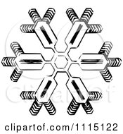 Clipart Vintage Black And White Snowflake 2 Royalty Free Vector Illustration