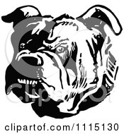 Poster, Art Print Of Vintage Black And White Tough Bulldog
