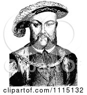 Poster, Art Print Of Vintage Black And White Portrait Of Henry Viii