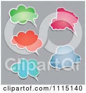 Poster, Art Print Of Colorful Speech Balloons With Shadows On Gray Polka Dots
