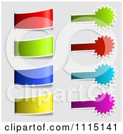 Poster, Art Print Of Colorful Tab And Burst Labels On Gray
