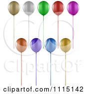 3d Colorful Party Balloons And Ribbons