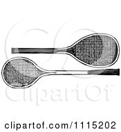 Poster, Art Print Of Vintage Black And White Tennis Rackets