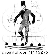 Clipart Vintage Black And White Man Entertaining Royalty Free Vector Illustration