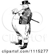 Vintage Black And White Fat Man