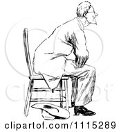 Clipart Vintage Black And White Sitting Royalty Free Vector Illustration