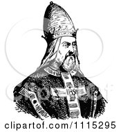 Poster, Art Print Of Vintage Black And White Pope