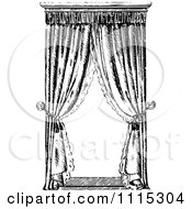 Poster, Art Print Of Vintage Black And White Window With Curtains 4
