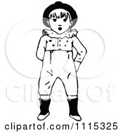 Clipart Vintage Black And White Boy 2 Royalty Free Vector Illustration