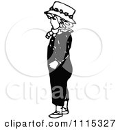 Clipart Vintage Black And White Boy 4 Royalty Free Vector Illustration