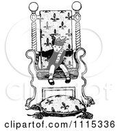 Poster, Art Print Of Vintage Black And White Boy King In A Chair