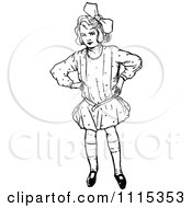 Clipart Vintage Black And White Girl 1 Royalty Free Vector Illustration