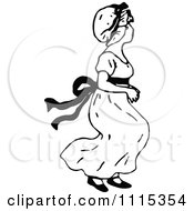 Clipart Vintage Black And White Girl 2 Royalty Free Vector Illustration