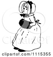 Clipart Vintage Black And White Girl 3 Royalty Free Vector Illustration