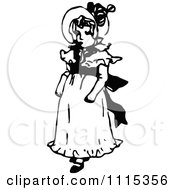 Clipart Vintage Black And White Girl 4 Royalty Free Vector Illustration