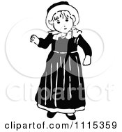 Clipart Vintage Black And White Girl 5 Royalty Free Vector Illustration