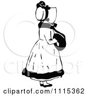 Clipart Vintage Black And White Girl 7 Royalty Free Vector Illustration