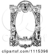 Clipart Vintage Black And White Ornate Frame Royalty Free Vector Illustration