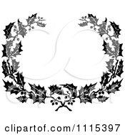 Clipart Vintage Black And White Holly Wreath Royalty Free Vector Illustration by Prawny Vintage
