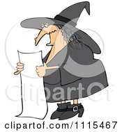 Poster, Art Print Of Bad Witch Reading A Long List Of Spell Ingredients