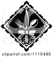 Poster, Art Print Of Black And White Dining And Restaurant Silverware Menu Logo 1