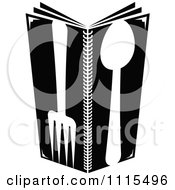 Poster, Art Print Of Black And White Dining And Restaurant Silverware Menu Logo 4