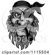 Poster, Art Print Of Grayscale Pirate Smoking A Tobacco Pipe