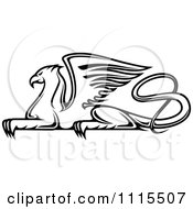 Poster, Art Print Of Black And White Resting Griffin
