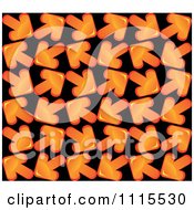 Poster, Art Print Of Seamless Background Pattern Of Orange Arrows On Black