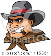 Clipart Tough Wild West Cowboy Smoking A Cigar Royalty Free Vector Illustration by Vector Tradition SM